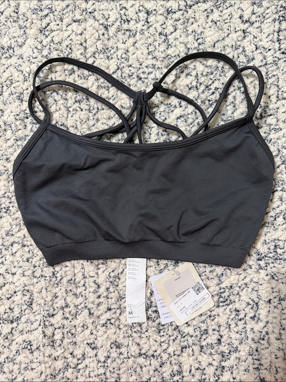 Fabletics Black Strappy Sports Bralette